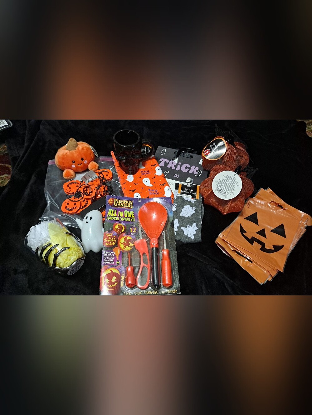 Halloween Pumpkin Carving Kit & Orange Party Supplies Set